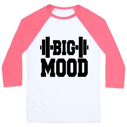 Virgin Teez  Baseball Tee Unisex Classic Baseball Tee / x-small / White/Neon Pink BIG MOOD WEIGHTS UNISEX CLASSIC BASEBALL TEE