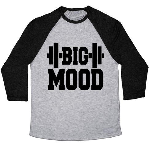 Virgin Teez  Baseball Tee Unisex Tri-Blend Baseball Tee / small / Athletic Gray / Black BIG MOOD WEIGHTS UNISEX TRI-BLEND BASEBALL TEE