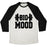 Virgin Teez  Baseball Tee Unisex Tri-Blend Baseball Tee / small / Oatmeal / Black BIG MOOD WEIGHTS UNISEX TRI-BLEND BASEBALL TEE
