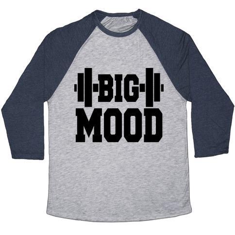 Virgin Teez  Baseball Tee Unisex Tri-Blend Baseball Tee / small / Athletic Gray / Navy BIG MOOD WEIGHTS UNISEX TRI-BLEND BASEBALL TEE