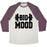 Virgin Teez  Baseball Tee Unisex Tri-Blend Baseball Tee / small / Oatmeal / Maroon BIG MOOD WEIGHTS UNISEX TRI-BLEND BASEBALL TEE