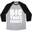 Virgin Teez  Baseball Tee Unisex Tri-Blend Baseball Tee / small / Athletic Gray / Black BIG THICC ENERGY THICK PARODY WHITE PRINT UNISEX TRI-BLEND BASEBALL TEE