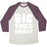 Virgin Teez  Baseball Tee Unisex Tri-Blend Baseball Tee / small / Oatmeal / Maroon BIG THICC ENERGY THICK PARODY WHITE PRINT UNISEX TRI-BLEND BASEBALL TEE