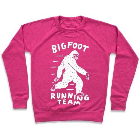 Virgin Teez  Pullover Crewneck Sweatshirt / x-small / Deep Pink BIGFOOT RUNNING TEAM CREWNECK SWEATSHIRT