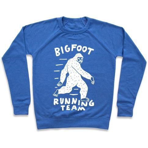 Virgin Teez  Pullover Crewneck Sweatshirt / x-small / Heathered Blue BIGFOOT RUNNING TEAM CREWNECK SWEATSHIRT