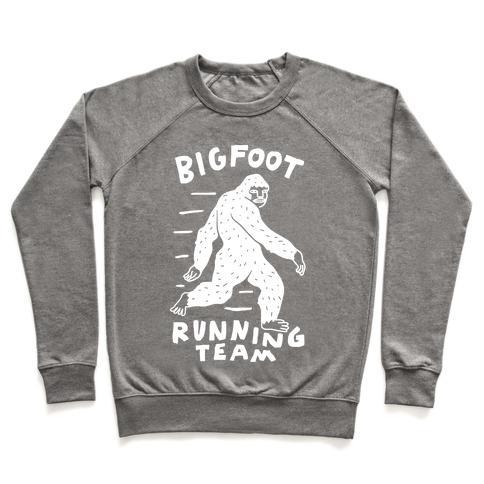 Virgin Teez  Pullover Crewneck Sweatshirt / x-small / Heathered Gray BIGFOOT RUNNING TEAM CREWNECK SWEATSHIRT