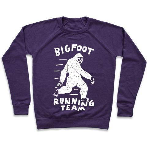 Virgin Teez  Pullover Crewneck Sweatshirt / x-small / Purple BIGFOOT RUNNING TEAM CREWNECK SWEATSHIRT