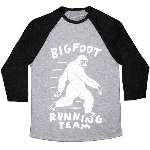 Virgin Teez  Baseball Tee Unisex Tri-Blend Baseball Tee / small / Athletic Gray / Black BIGFOOT RUNNING TEAM UNISEX TRI-BLEND BASEBALL TEE