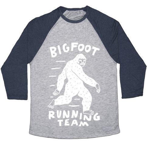 Virgin Teez  Baseball Tee Unisex Tri-Blend Baseball Tee / small / Athletic Gray / Navy BIGFOOT RUNNING TEAM UNISEX TRI-BLEND BASEBALL TEE