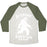 Virgin Teez  Baseball Tee Unisex Tri-Blend Baseball Tee / small / Oatmeal / Moss BIGFOOT RUNNING TEAM UNISEX TRI-BLEND BASEBALL TEE