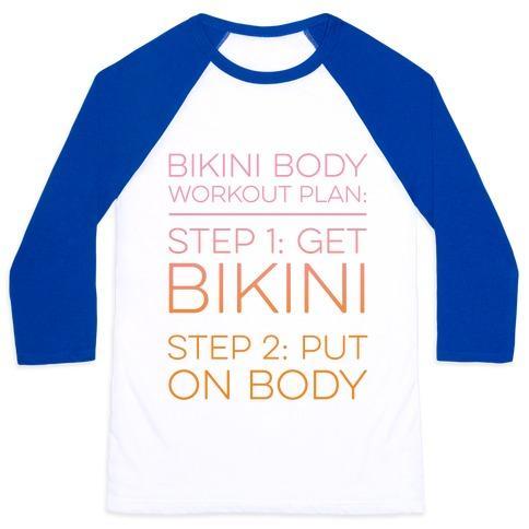 Virgin Teez  Baseball Tee Unisex Classic Baseball Tee / x-small / White/Blue BIKINI BODY WORKOUT PLAN UNISEX CLASSIC BASEBALL TEE