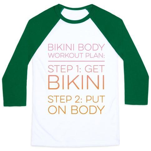 Virgin Teez  Baseball Tee Unisex Classic Baseball Tee / x-small / White/Dark Green BIKINI BODY WORKOUT PLAN UNISEX CLASSIC BASEBALL TEE