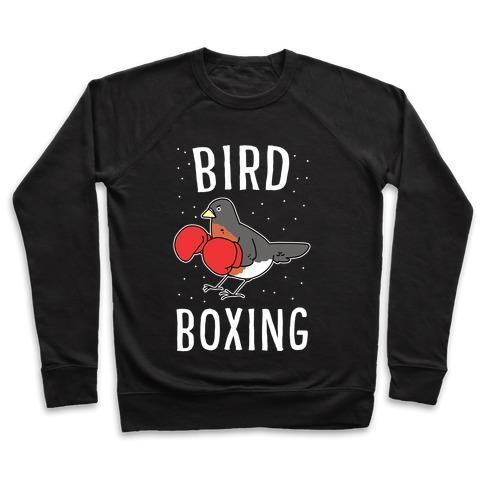 Virgin Teez  Pullover Crewneck Sweatshirt / x-small / Black BIRD BOXING CREWNECK SWEATSHIRT