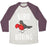 Virgin Teez  Baseball Tee Unisex Tri-Blend Baseball Tee / small / Oatmeal / Maroon BIRD BOXING UNISEX TRI-BLEND BASEBALL TEE