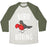 Virgin Teez  Baseball Tee Unisex Tri-Blend Baseball Tee / small / Oatmeal / Moss BIRD BOXING UNISEX TRI-BLEND BASEBALL TEE