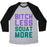 Virgin Teez  Baseball Tee Unisex Tri-Blend Baseball Tee / small / Athletic Gray / Black BITCH LESS SQUAT MORE UNISEX TRI-BLEND BASEBALL TEE