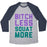 Virgin Teez  Baseball Tee Unisex Tri-Blend Baseball Tee / small / Athletic Gray / Navy BITCH LESS SQUAT MORE UNISEX TRI-BLEND BASEBALL TEE