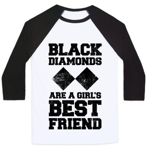 Virgin Teez  Baseball Tee Unisex Classic Baseball Tee / x-small / White/Black BLACK DIAMONDS ARE A GIRL'S BEST FRIEND UNISEX CLASSIC BASEBALL TEE