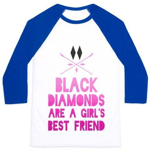Virgin Teez  Baseball Tee Unisex Classic Baseball Tee / x-small / White/Blue BLACK DIAMONDS ARE A GIRL'S BEST FRIEND UNISEX CLASSIC BASEBALL TEE