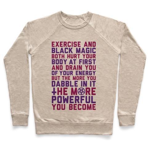 Virgin Teez  Pullover Crewneck Sweatshirt / x-small / Heathered Oatmeal BLACK MAGIC CREWNECK SWEATSHIRT