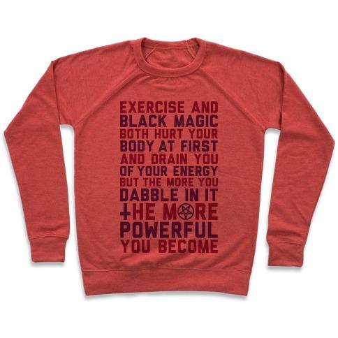 Virgin Teez  Pullover Crewneck Sweatshirt / x-small / Heathered Red BLACK MAGIC CREWNECK SWEATSHIRT