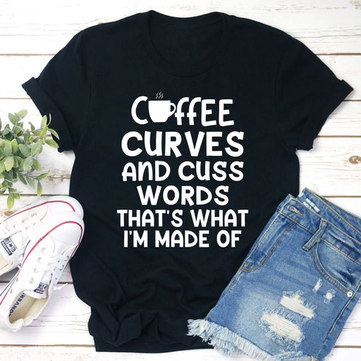 Coffee Curves & Cuss Words T-Shirt