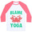 Virgin Teez  Baseball Tee Unisex Classic Baseball Tee / x-small / White/Neon Pink BLAME YOGA UNISEX CLASSIC BASEBALL TEE