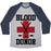 Virgin Teez  Baseball Tee Unisex Tri-Blend Baseball Tee / small / Athletic Gray / Navy BLOOD DONOR HOCKEY UNISEX TRI-BLEND BASEBALL TEE