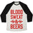 Virgin Teez  Baseball Tee Unisex Tri-Blend Baseball Tee / small / Oatmeal / Black BLOOD SWEAT & BEERS UNISEX TRI-BLEND BASEBALL TEE