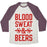 Virgin Teez  Baseball Tee Unisex Tri-Blend Baseball Tee / small / Oatmeal / Maroon BLOOD SWEAT & BEERS UNISEX TRI-BLEND BASEBALL TEE