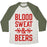 Virgin Teez  Baseball Tee Unisex Tri-Blend Baseball Tee / small / Oatmeal / Moss BLOOD SWEAT & BEERS UNISEX TRI-BLEND BASEBALL TEE
