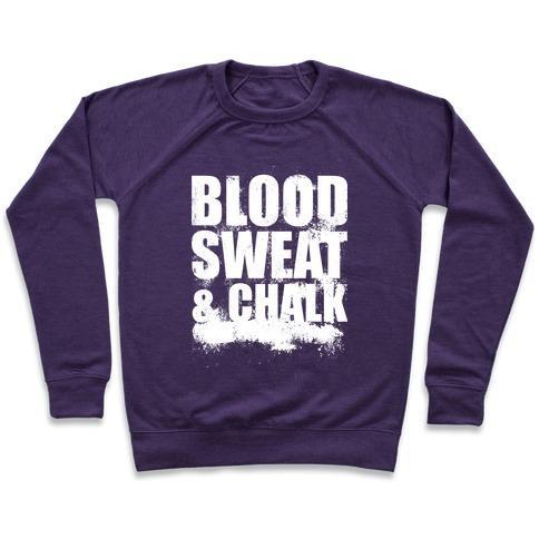 Virgin Teez  Pullover Crewneck Sweatshirt / x-small / Purple BLOOD SWEAT & CHALK CREWNECK SWEATSHIRT