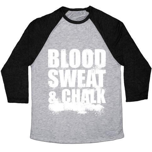 Virgin Teez  Baseball Tee Unisex Tri-Blend Baseball Tee / small / Athletic Gray / Black BLOOD SWEAT & CHALK UNISEX TRI-BLEND BASEBALL TEE