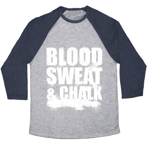 Virgin Teez  Baseball Tee Unisex Tri-Blend Baseball Tee / small / Athletic Gray / Navy BLOOD SWEAT & CHALK UNISEX TRI-BLEND BASEBALL TEE