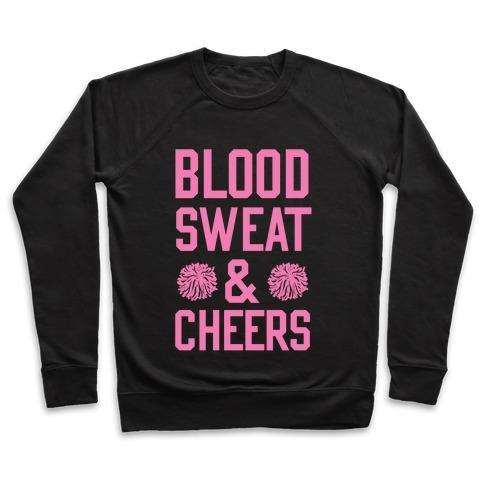 Virgin Teez  Pullover Crewneck Sweatshirt / x-small / Black BLOOD SWEAT & CHEERS CREWNECK SWEATSHIRT