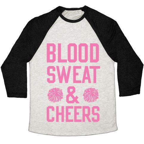 Virgin Teez  Baseball Tee Unisex Tri-Blend Baseball Tee / small / Oatmeal / Black BLOOD SWEAT & CHEERS UNISEX TRI-BLEND BASEBALL TEE