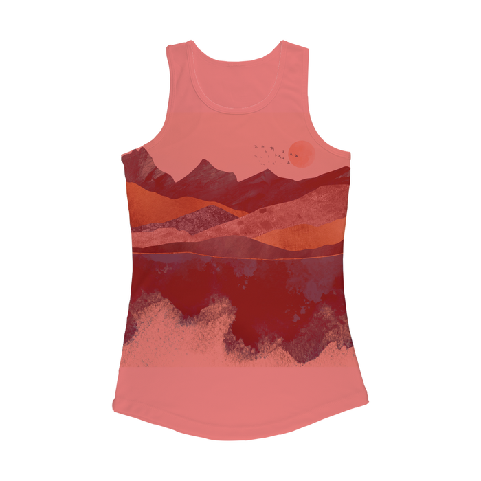VIRGIN TEEZ Women Tank top Electric Pink / XS Blue Mountain Reflection Women Performance Tank Top