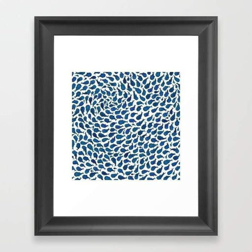 VIRGIN TEEZ Framed Art Prints 8" x 11" / Black Blue Whales Frame