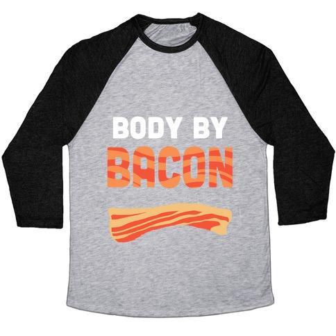 Virgin Teez  Baseball Tee Unisex Tri-Blend Baseball Tee / small / Athletic Gray / Black BODY BY BACON UNISEX TRI-BLEND BASEBALL TEE