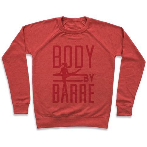 Virgin Teez  Pullover Crewneck Sweatshirt / x-small / Heathered Red BODY BY BARRE CREWNECK SWEATSHIRT
