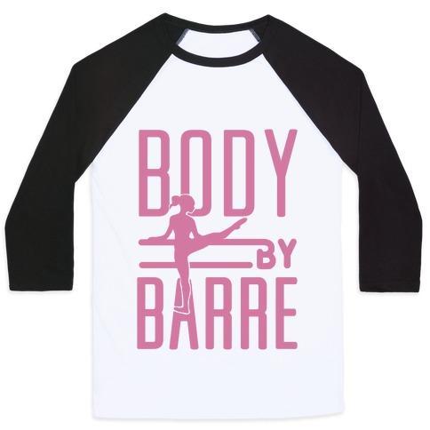 Virgin Teez  Baseball Tee Unisex Classic Baseball Tee / x-small / White/Black BODY BY BARRE UNISEX CLASSIC BASEBALL TEE