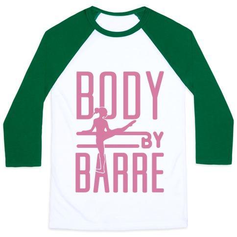 Virgin Teez  Baseball Tee Unisex Classic Baseball Tee / x-small / White/Dark Green BODY BY BARRE UNISEX CLASSIC BASEBALL TEE