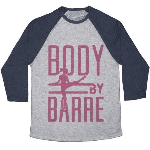 Virgin Teez  Baseball Tee Unisex Tri-Blend Baseball Tee / small / Athletic Gray / Navy BODY BY BARRE UNISEX TRI-BLEND BASEBALL TEE