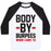 Virgin Teez  Baseball Tee Unisex Classic Baseball Tee / x-small / White/Black BODY BY BURPEES UNISEX CLASSIC BASEBALL TEE