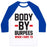 Virgin Teez  Baseball Tee Unisex Classic Baseball Tee / x-small / White/Blue BODY BY BURPEES UNISEX CLASSIC BASEBALL TEE