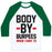 Virgin Teez  Baseball Tee Unisex Classic Baseball Tee / x-small / White/Dark Green BODY BY BURPEES UNISEX CLASSIC BASEBALL TEE