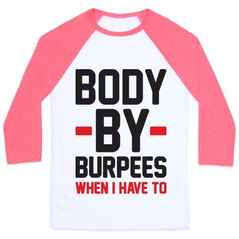 Virgin Teez  Baseball Tee Unisex Classic Baseball Tee / x-small / White/Neon Pink BODY BY BURPEES UNISEX CLASSIC BASEBALL TEE