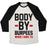Virgin Teez  Baseball Tee Unisex Tri-Blend Baseball Tee / small / Oatmeal / Black BODY BY BURPEES UNISEX TRI-BLEND BASEBALL TEE