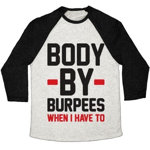 Virgin Teez  Baseball Tee Unisex Tri-Blend Baseball Tee / small / Oatmeal / Black BODY BY BURPEES UNISEX TRI-BLEND BASEBALL TEE