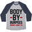 Virgin Teez  Baseball Tee Unisex Tri-Blend Baseball Tee / small / Athletic Gray / Navy BODY BY BURPEES UNISEX TRI-BLEND BASEBALL TEE